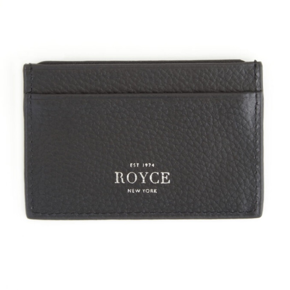 Royce NYC card wallet, black leather, RFID blocking